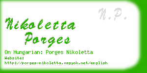 nikoletta porges business card